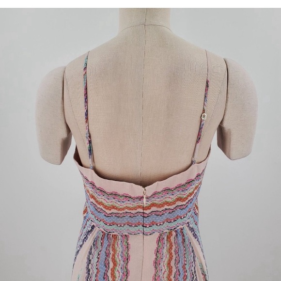 BCBGMaxazria Womens Dress Sleeveless Hankerchief Blue Pink Size Medium - Picture 3 of 9